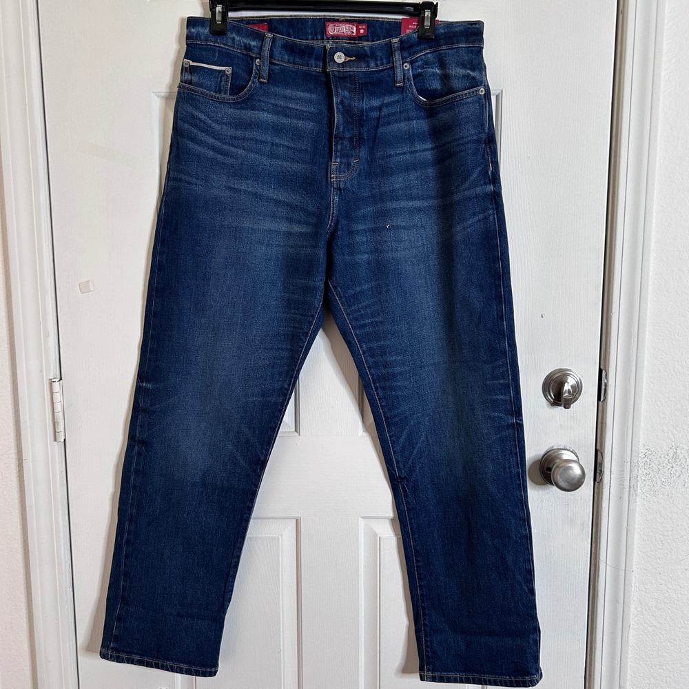 NWT Lucky Legend Women Selvedge 90's Loose Crop Button Fly Blue Jeans size 14/32